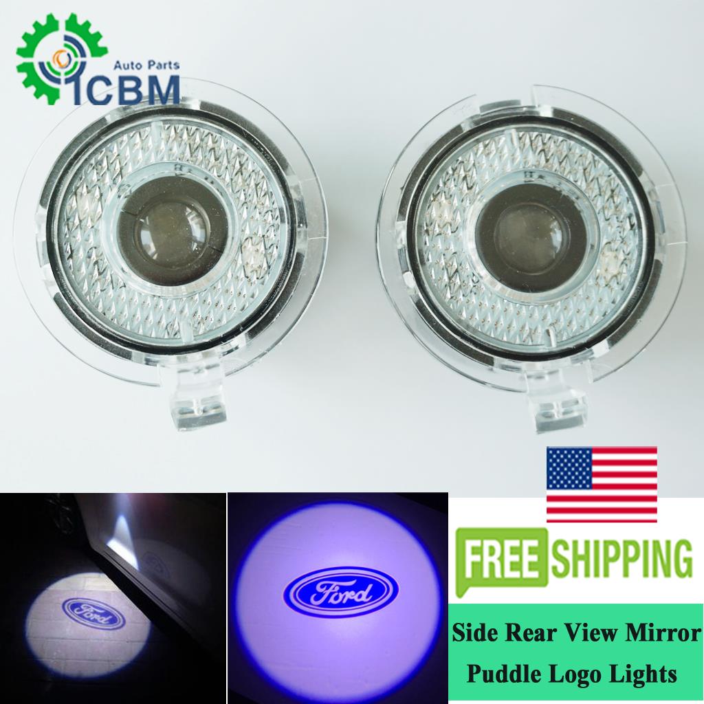 Side Rear View Mirror Puddle Laser Ghost Shadow Lights for 2015-2017 Ford Focus
