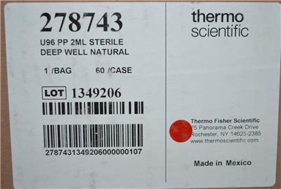 Thermo Nunc 96-Well Polypropylene DeepWell Storage Plates 278743 +
