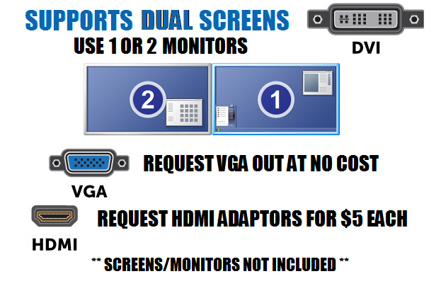 DUAL DVI OR VGA MONITORS