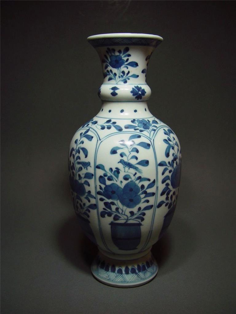 Details About Antique Chinese Blue And White Porcelain Artemisia Leaf Vase Kangxi Period Details About Antique Chinese Blue And White Porcelain Artemisia Leaf Vase Kangxi Period