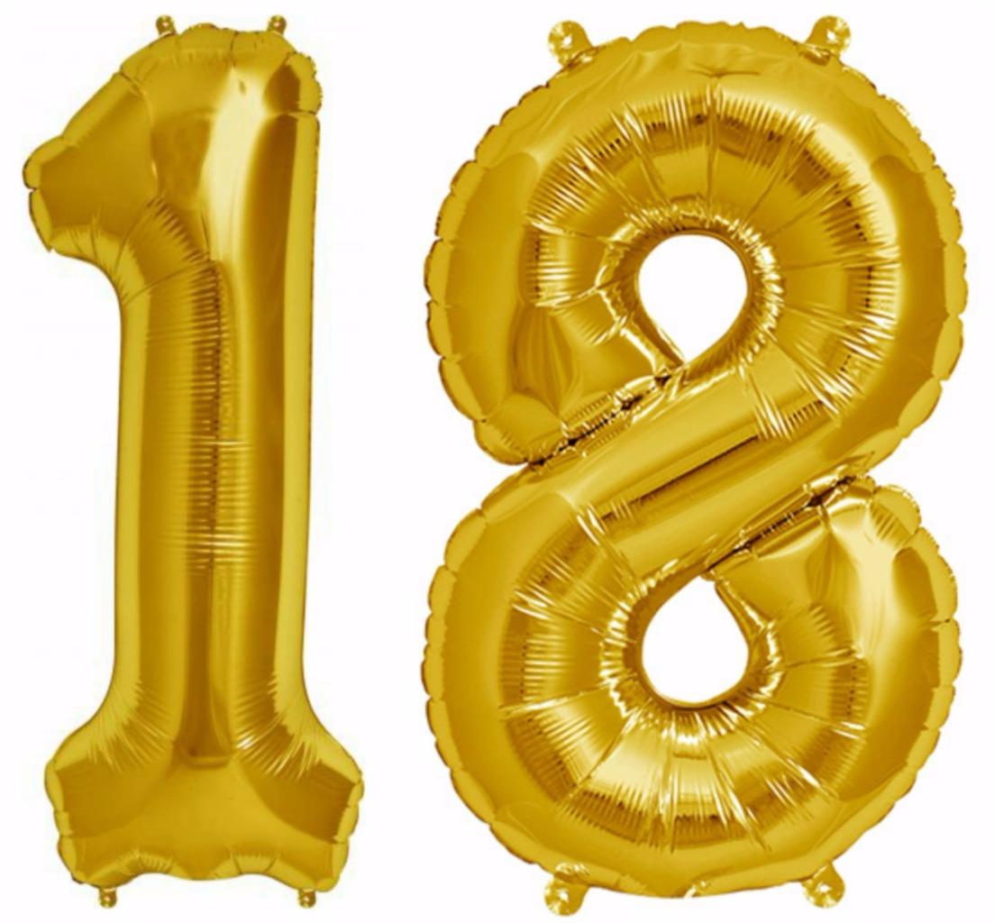 16'/32'/40' HELIUM BALLOON NUMBER 18,GOLD,SILVER,BLACK ...