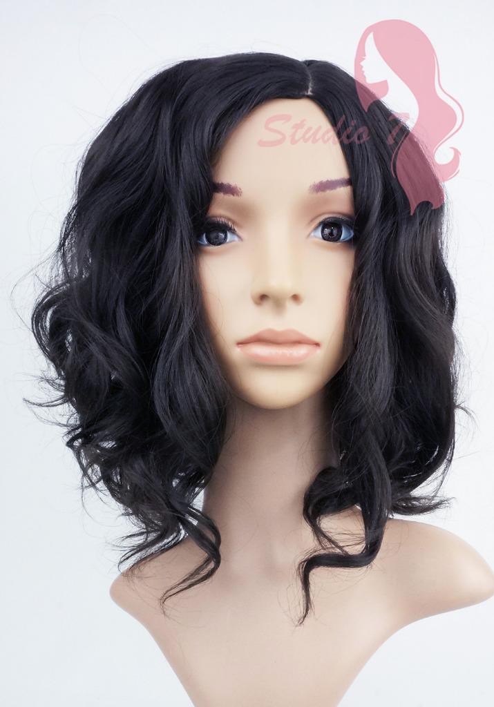W125 Dark Brown Shoulder Length Ladies Wig Beach Waves Studio7