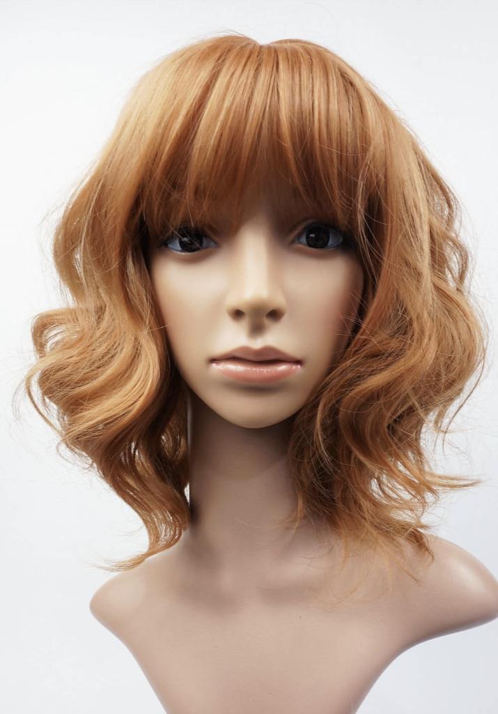 W102 Ginger Mix Shoulder Length Wavy Ladies Wig Natural Look studio7