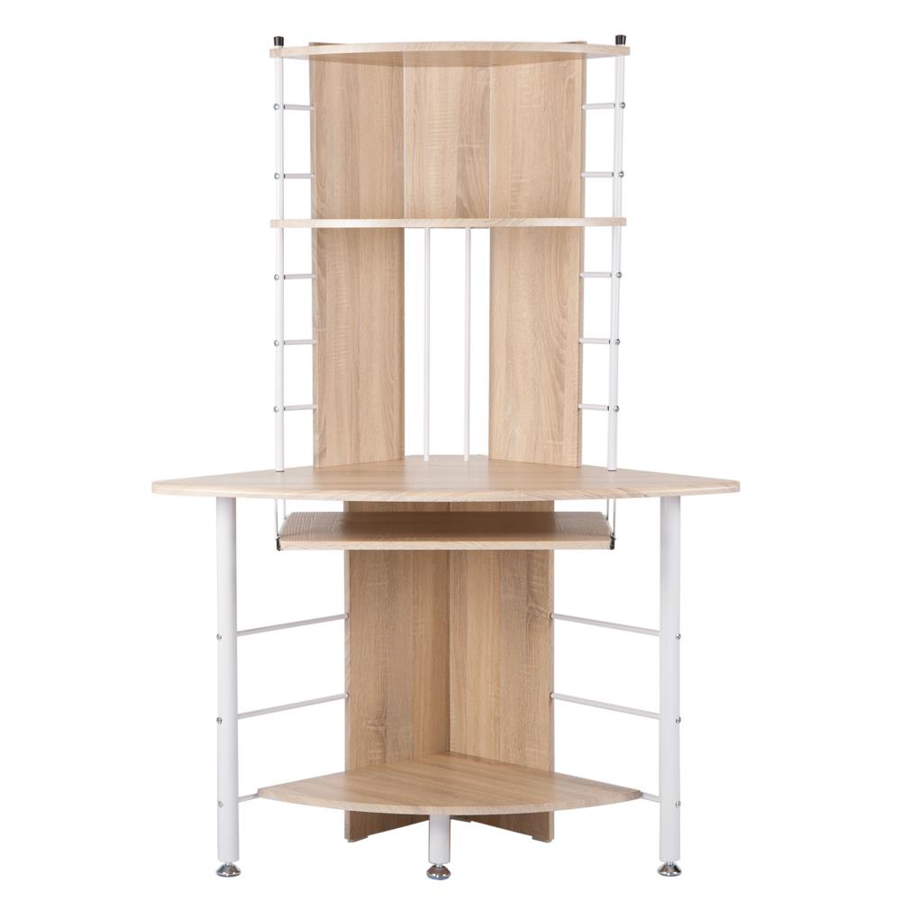Details About Corner Computer Desk With Shelf Compact Pc Table Home Office Workstation