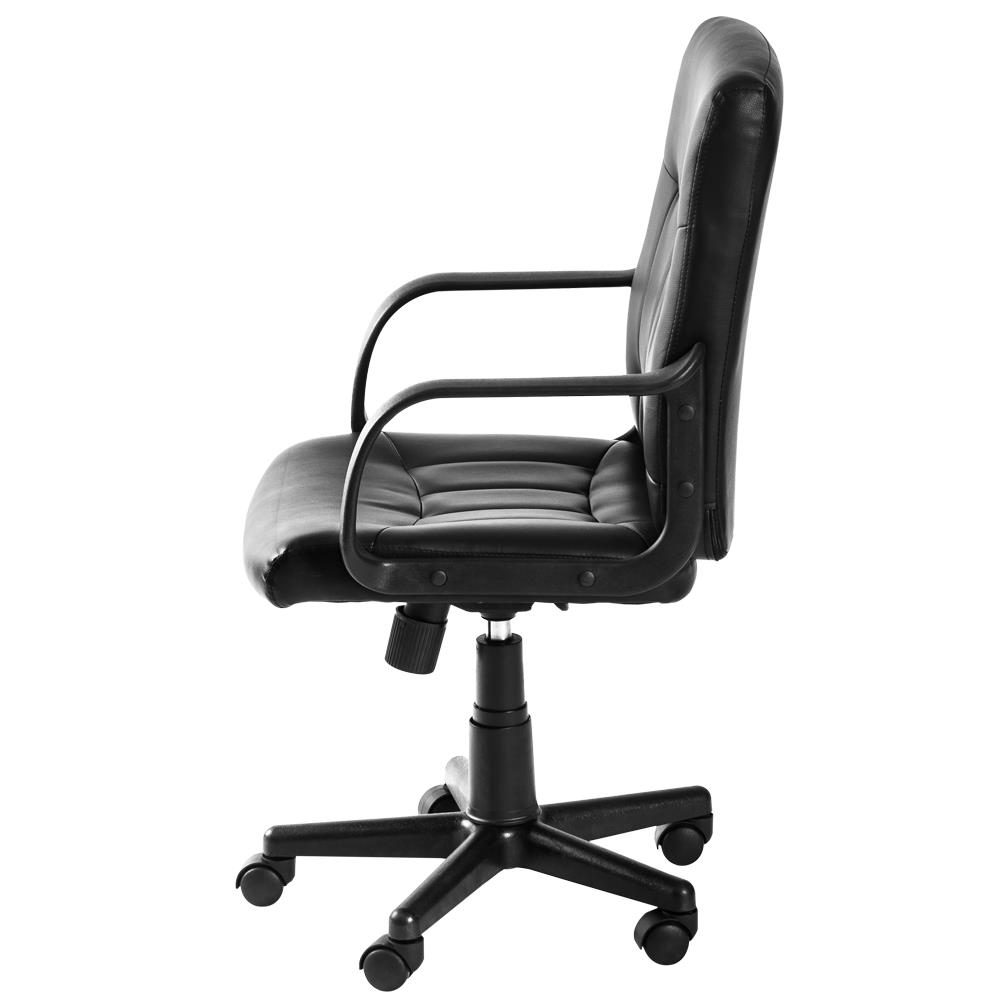 Small Leather Task Office Chair Computer Desk Swivel Executive Adjustable Black | eBay