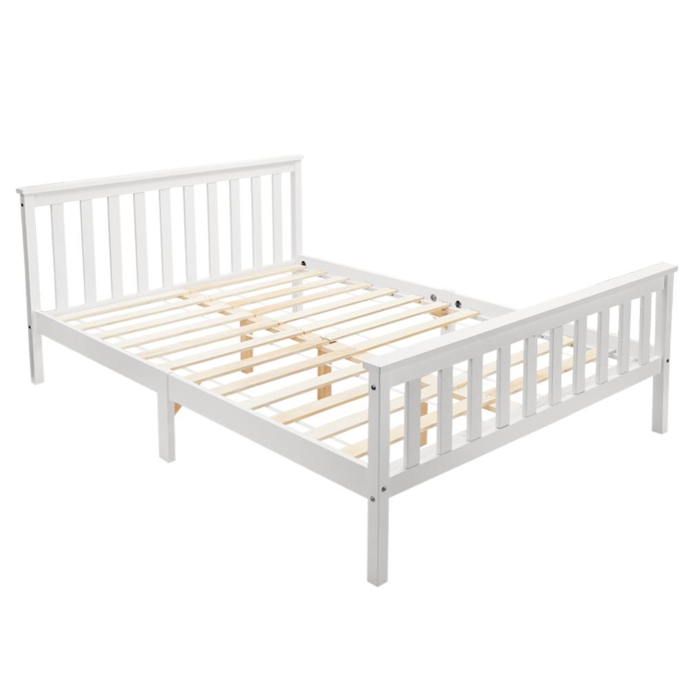 sale bed white wooden frame white 4 6 196x143cm sale bed white wooden frame white 4 6 196x143cm