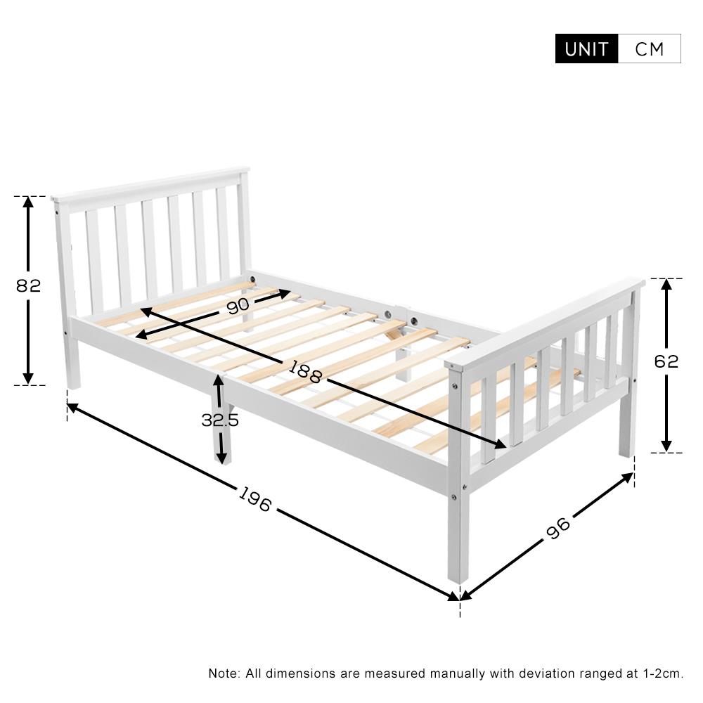 Single Bed Adult White Solid Wooden Frame For Adult Children 3150837314287 Ebay