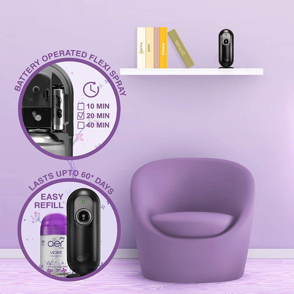 Godrej Aer Matic Automatic Air Freshener Kit Flexi Control 4