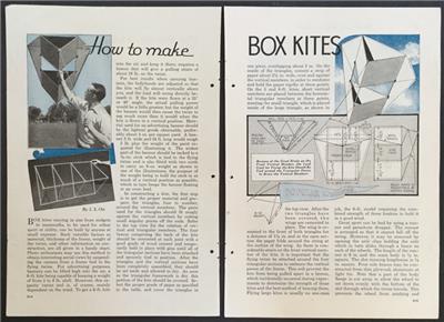 Box Kites 12 72 Parachute Dropper 1934 Howto Build Plans