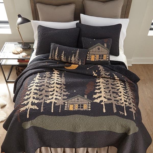 Donna Sharp Moonlit Cabin Quilted Rustic Country Lodge Twin