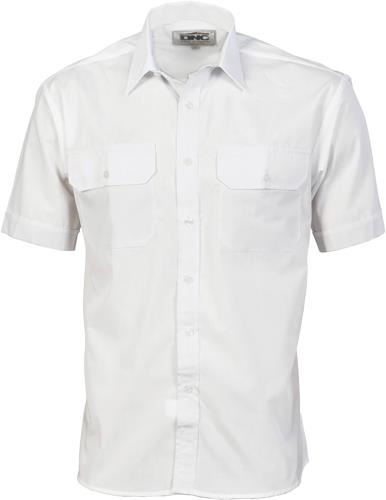 3 x DNC Workwear Mens Poly Cotton Work Shirt Short Sleeve Chambray ...