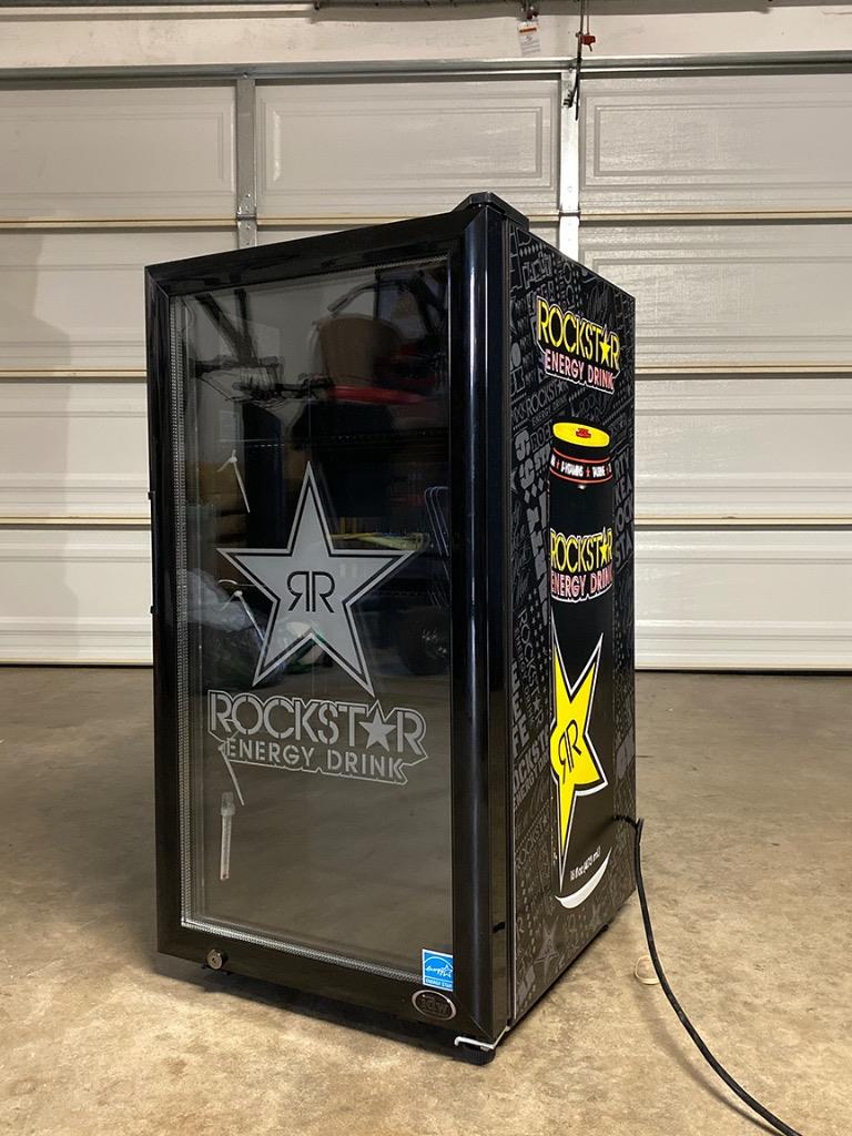 Brand New Idw Rockstar Energy Drink Fridge Cooler Refrigerator Red Bull 