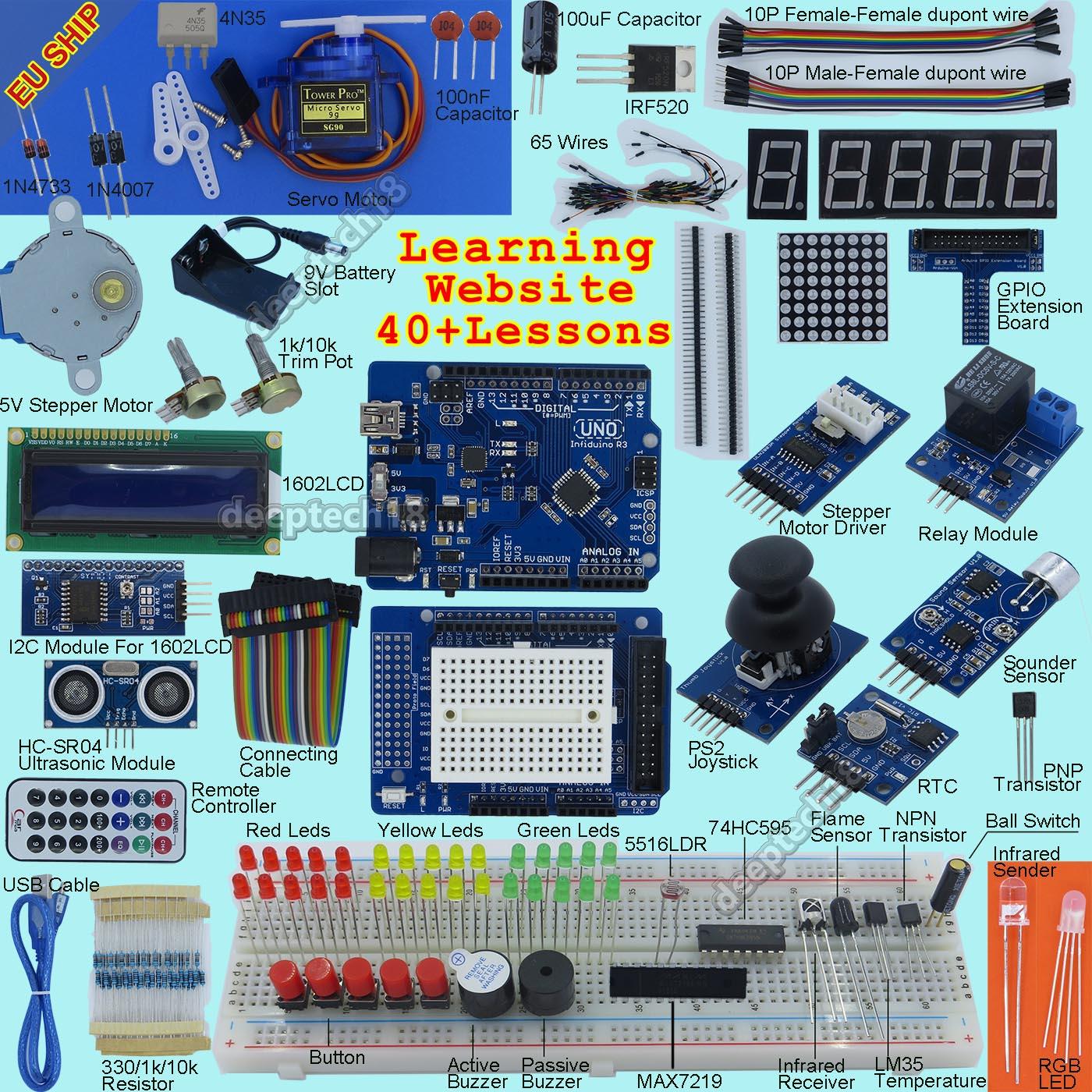 New Ultimate Starter Kit For Arduino Uno R3 1602lcd Servo Motor