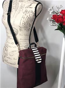 Henri Bendel limited ed. convertible canvas backpack bag brown & white stripes henri bendel | Bags | Henri Bendel Black White Brown Striped  main image 2