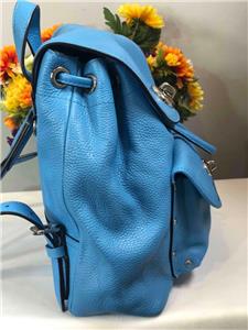 バッグ Vintage Coach Turnrock Blue Daypack COACH Azure Blue Leather Mini Turnlock Rucksack Backpack
