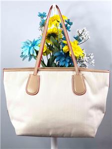 COACH Horse and Carriage Khaki/ Chalk Canvas Shoulder Tote Bag