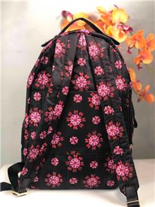 Michael Kors Kelsey Black Ultra Pink Ruby Jewel Floral Large Nylon Backpack MICHAEL KORS Kelsey Black Ultra Pink Ruby Jewel Floral Large  main image 4