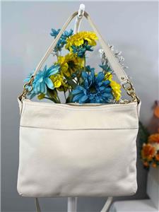 COACH Poppy Perri Hippie Off White Leather Large Crossbody/ Hobo