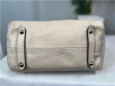 CHLOE Ivory White Giant Buckle Accents with Double Zip Shoulder