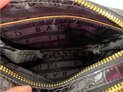 TED BAKER Stina Black Faux Leather Double Zip Mini Camera