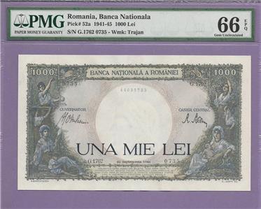 Romania Banca Nationala 1941 45 1000 Lei Pick 52a Pmg Epq Ebay