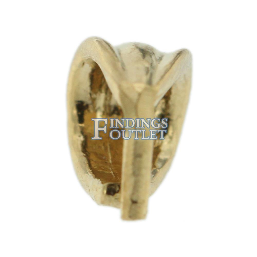 14k Yellow Gold Tapered Pendant Bail Jewelry Findings For Chain