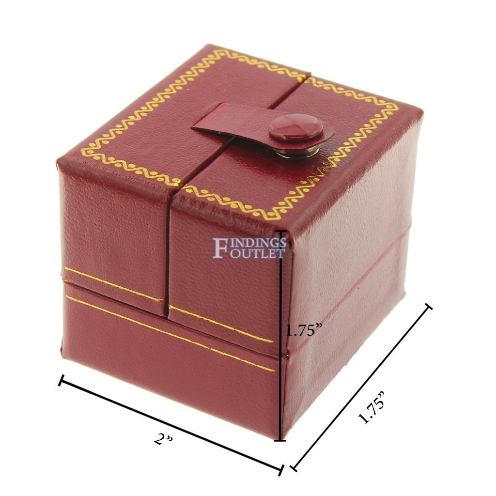 Red Faux Leather Finger Ring Box Display Jewelry Gift Box Double Door