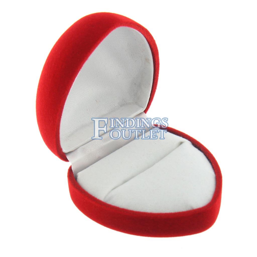 New Black Velvet Velour Style Jewelry Store Style Heart Ring Gift Box 