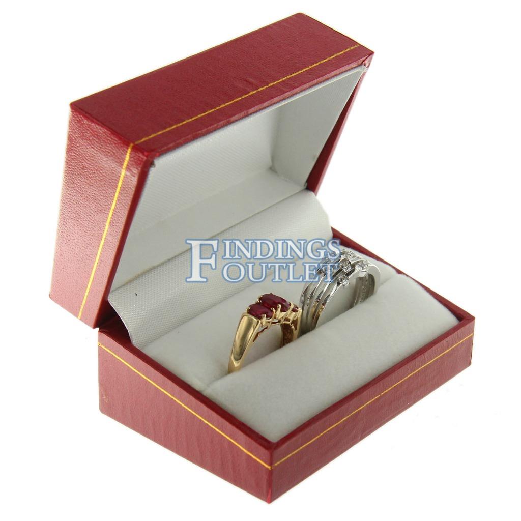 Red Velvet Engagement Ring Box Display Jewelry Gift Boxes Treasure