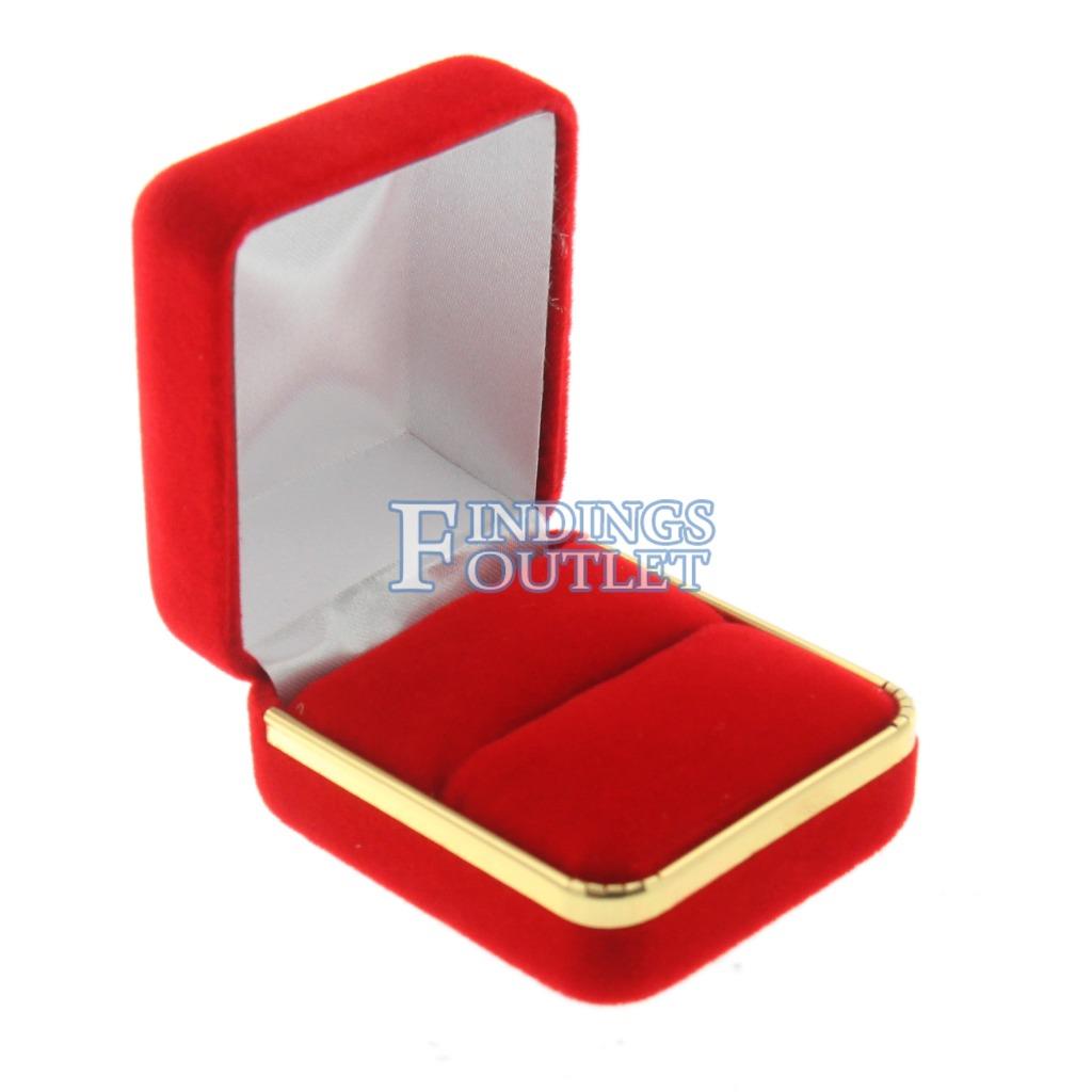 12-Piece Red Velvet Ring Gift Box Set – High Dome Luxury Jewelry Boxes (1 3/4") 7 thumbnail image