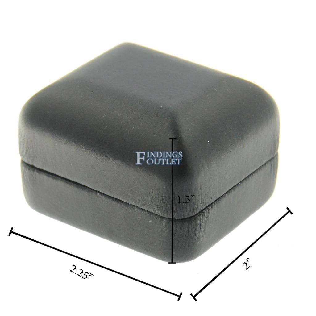 12 Black Cut Corner Leatherette Pendant Jewelry Packaging Gift Boxes