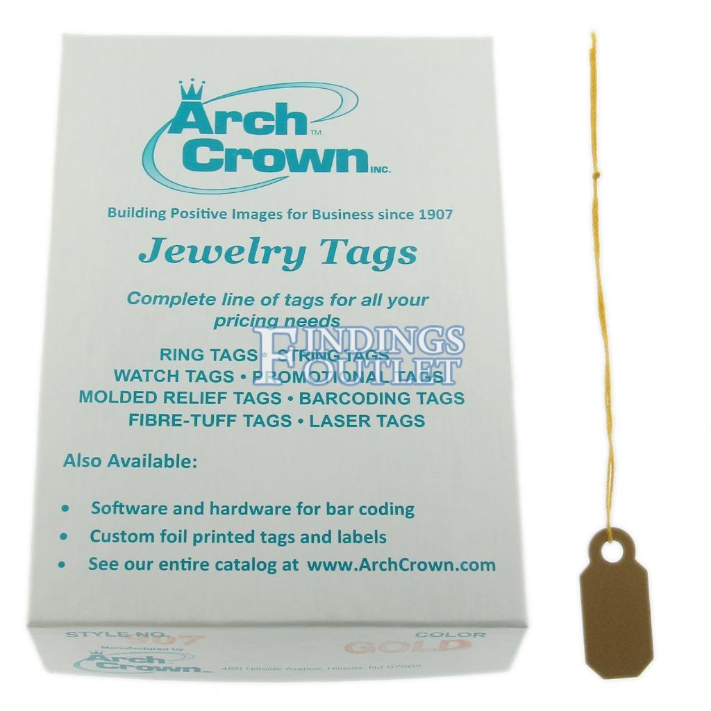 Arch Crown Merchandise Jewelry Price Tag Gold Square String Style 100 Pcs Price Tags Business Industrial Sidra Hospital