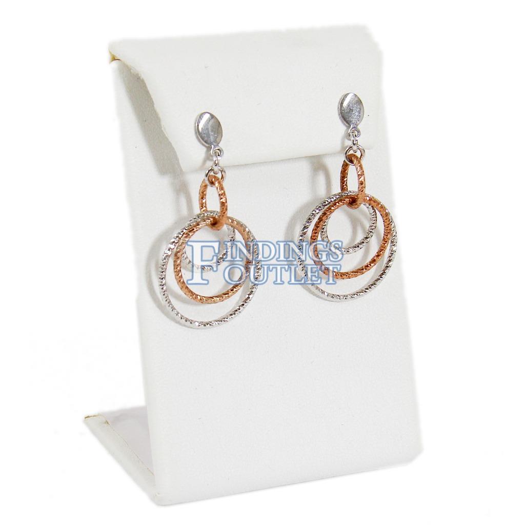 White Faux Leather Earring Or Pendant Jewelry Display Holder Diamond Shape Stand 