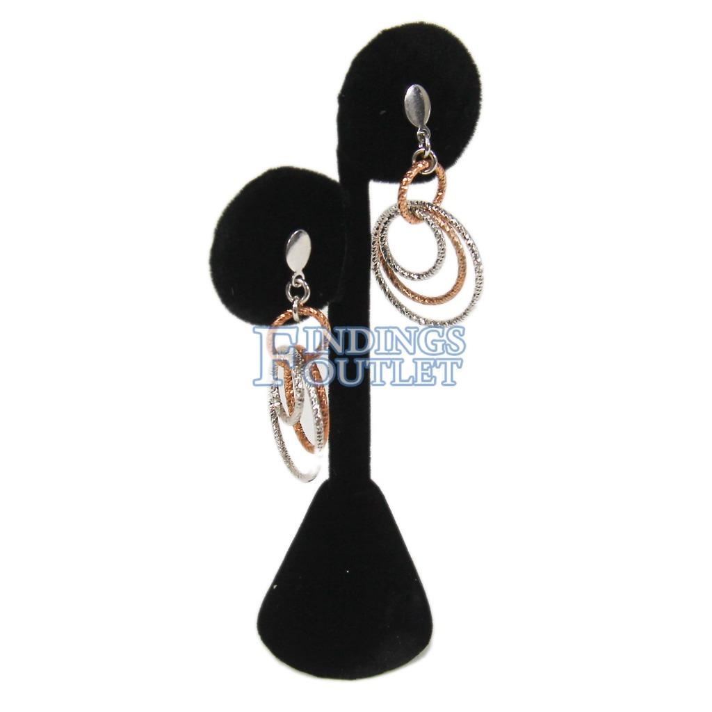 Black Velvet Earring Jewelry Display Holder Elegant Fancy Circle
