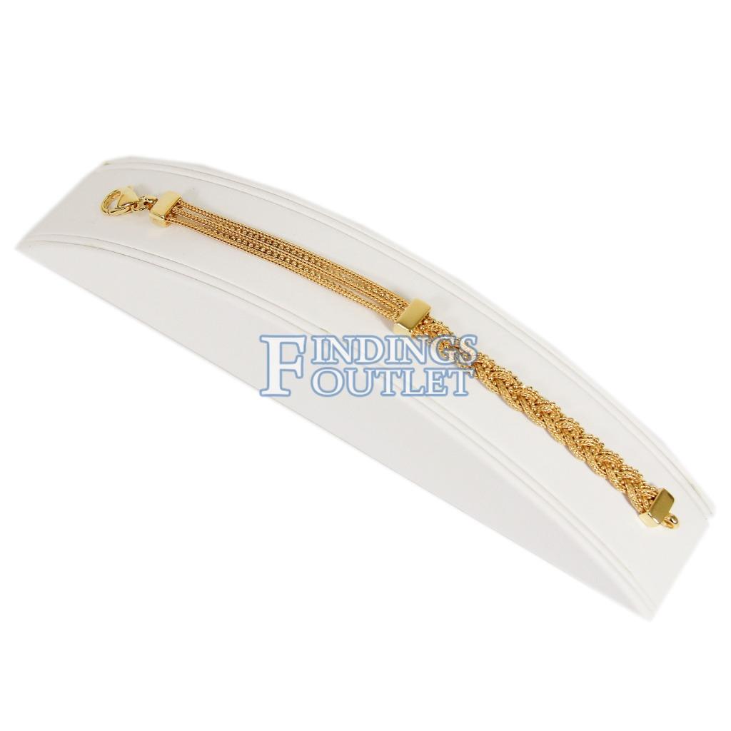 White Faux Leather Bracelet Single Half Moon Jewelry Display Ramp 5" x 2 1/2"