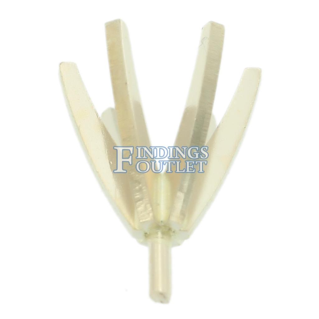 14K White Gold Round 6 Prong Peg Head Setting High Tall Style For