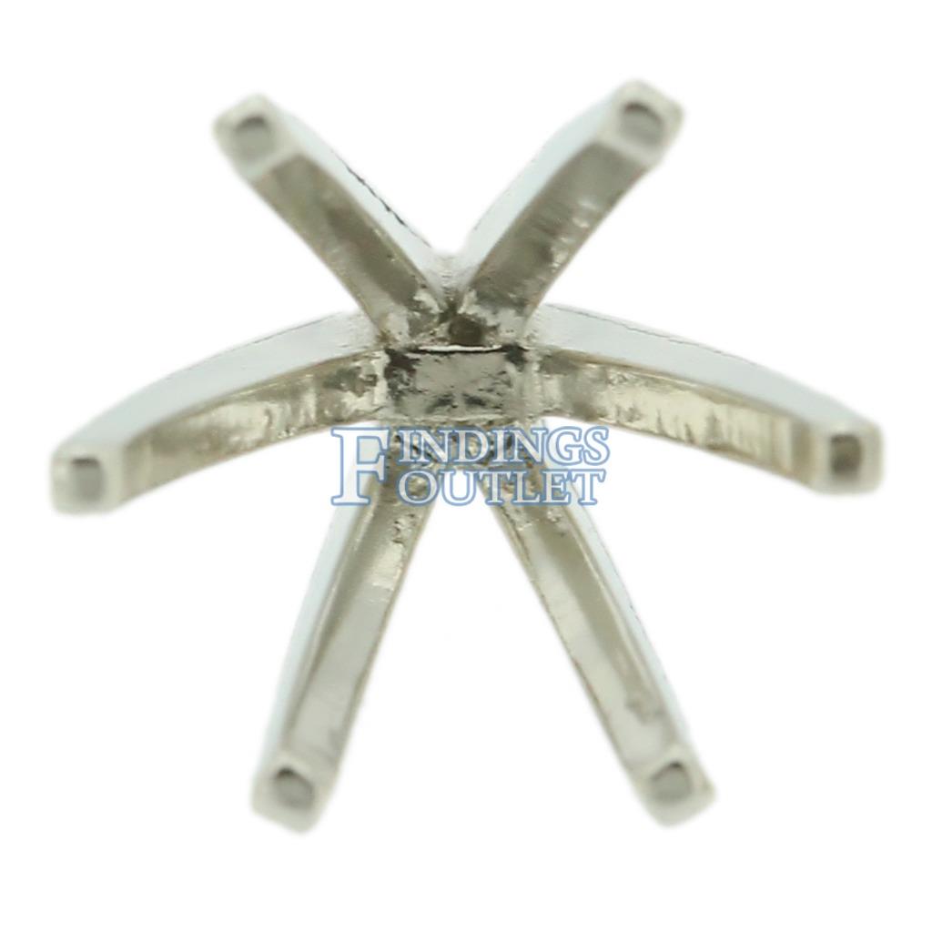 Platinum Round 6 Prong Peg Head Setting High Tall Style For Center