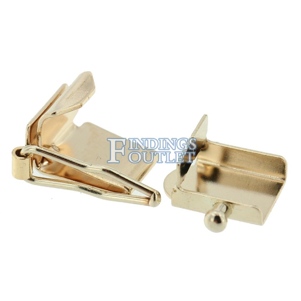 14K White Gold Box Lock Clasp Male & Female Figure 8 Complete Set 9mm x