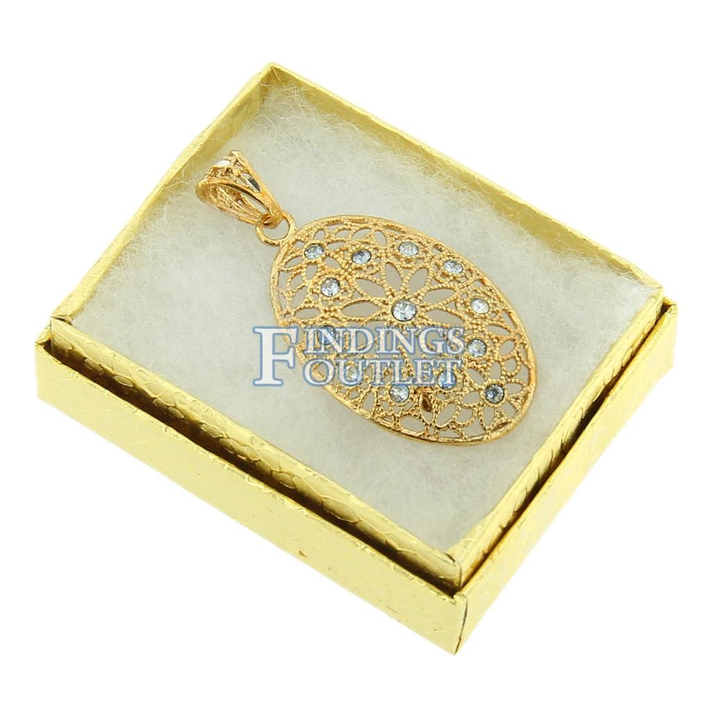 Cotton Filled Gift Box Fancy Gold Foil Jewelry Boxes Cardboard Display