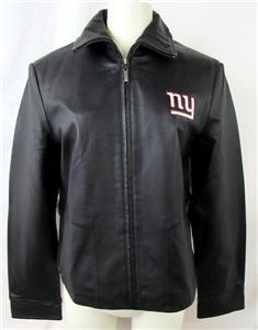 ジャケット・アウター NEW YORK GIANTS NFL USA leather JKT L 42 New York Giants Womens Medium Embroidered Full Zip All Leather