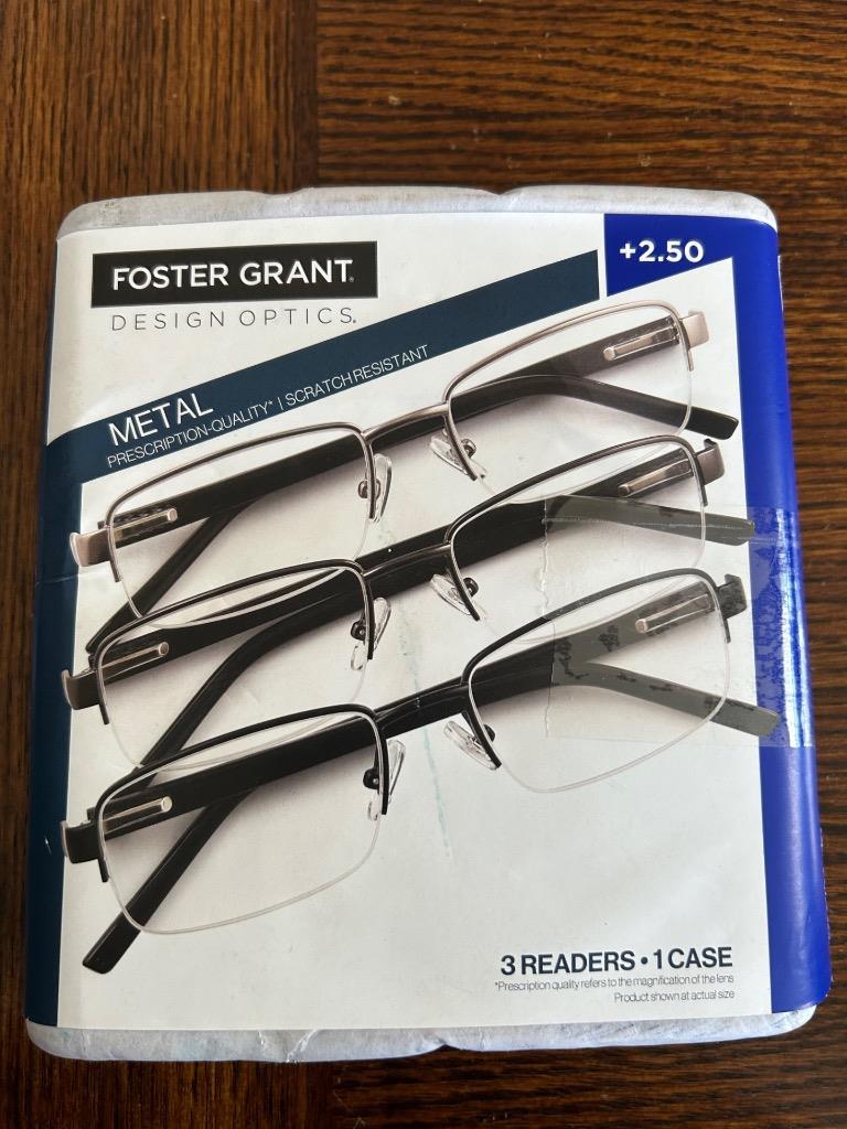 Foster Grant 3 pack Readers And 1 Case Metal Reading Glasses You Pick ...