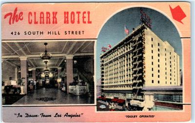 Los Angeles California Ca The Clark Hotel Multi View Linen C1940s Los Angeles California Ca The Clark Hotel Multi View Linen C1940s Postcard