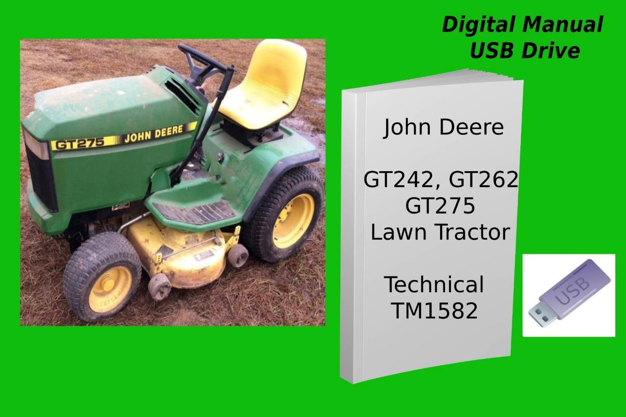 JOHN DEERE GT242 GT262 GT275 Lawn & Garden Tractor Service Repair