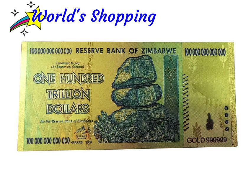 Millionaire Inspiration 100 Trillion Zimbabwe Dollar Note 24 Carat Gold Leaf Ebay