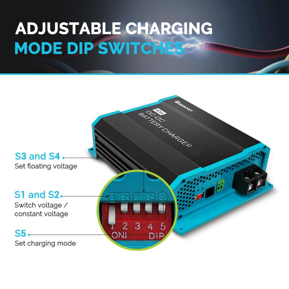 Renogy 12V DC to DC Dual Battery Charger RV Caravan 20A 40A 60A Aux