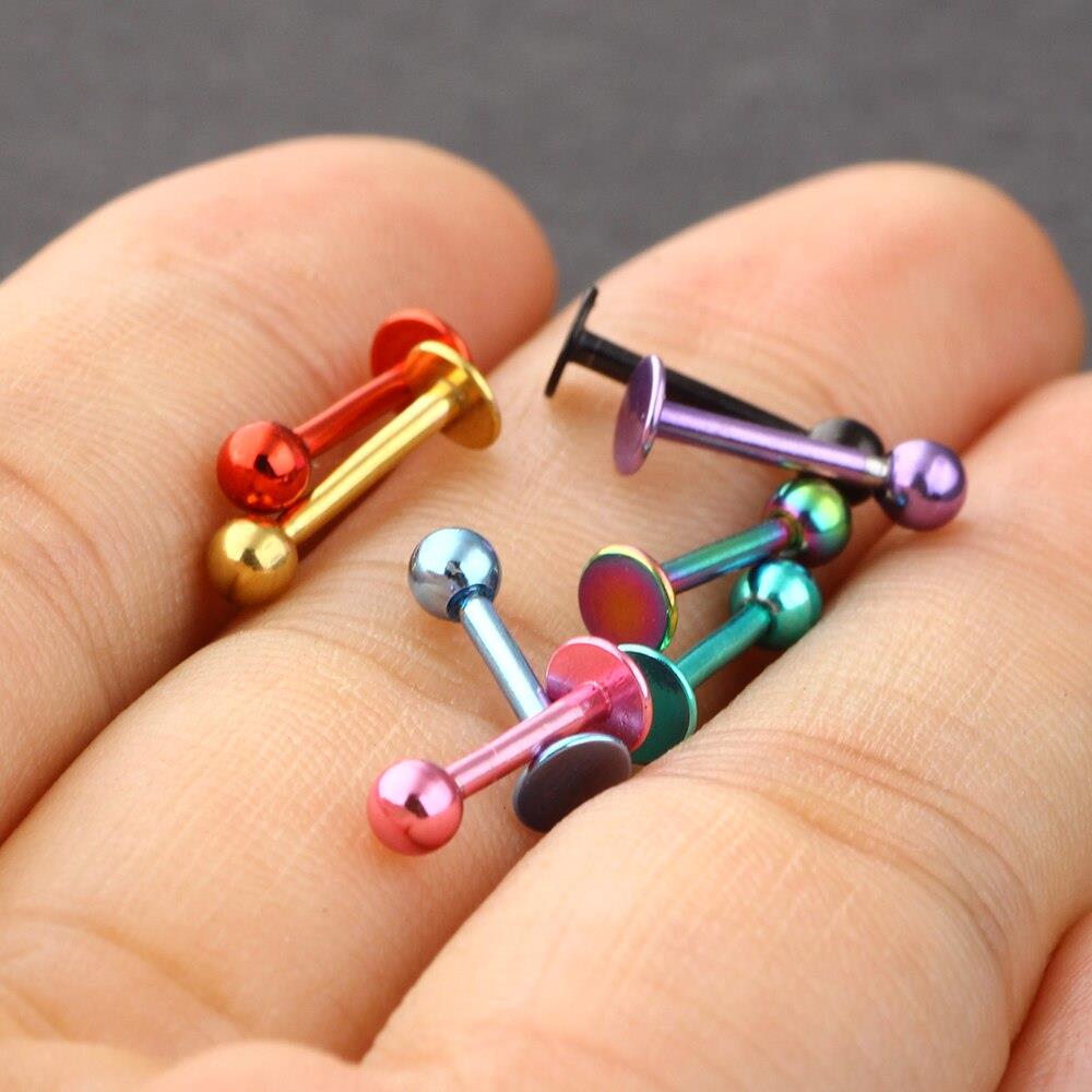 16g 8 color Stainless Steel Labret Lip Monroe Tragus Ring ...