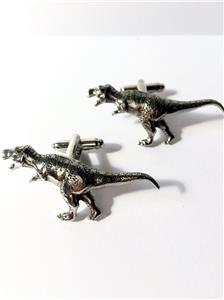 T REX Tyrannosaurus  Cufflinks Pewter Made in UK Gift Boxed or Pouched