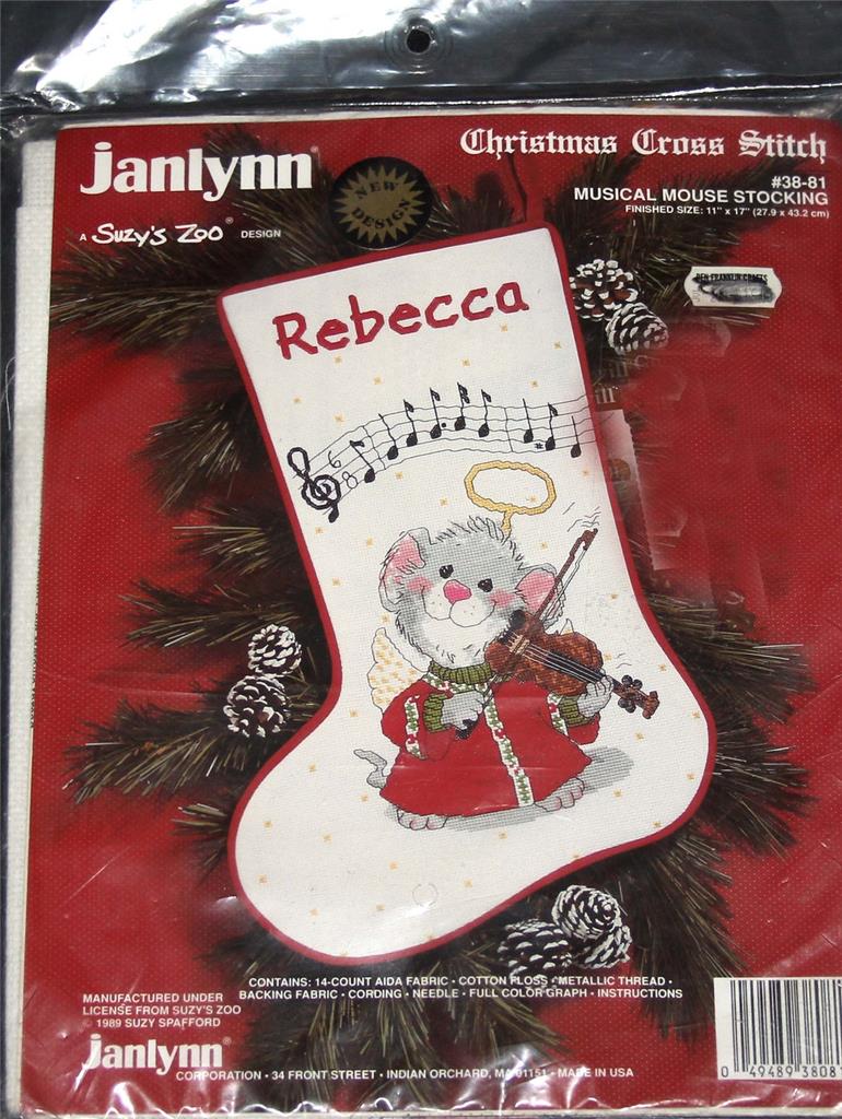Janlynn or Bucilla Cross Stitch / Jeweled Felt Christmas Stocking Kit