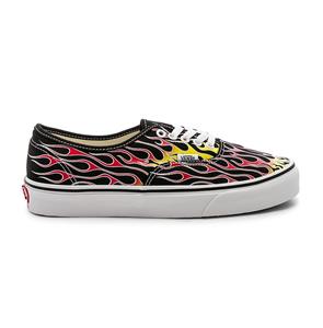 VANS MASH UP Red Yellow Silver Outline FLAMES Black Shoes Unisex M