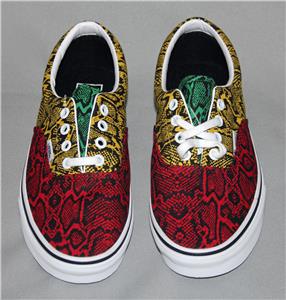 VANS Era Snake Python Rasta Colors Green Yellow Red Black